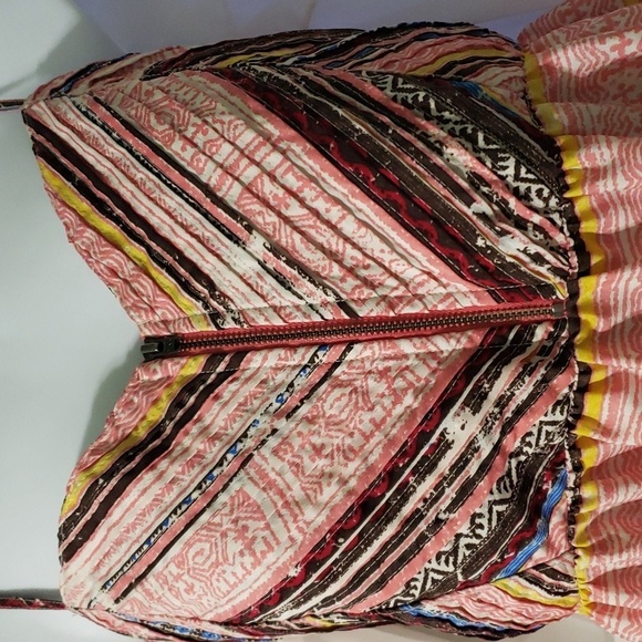 Roxy. Pink Multi-Colored Sundress; Front Zipper; Pleated Bodice. Size M. EUC - Picture 3 of 14